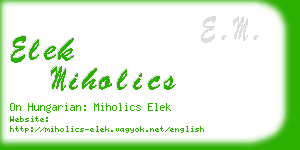 elek miholics business card